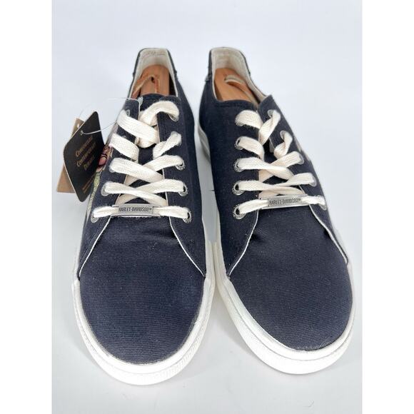 HARLEY-DAVIDSON D83605 Womens Rose & Dagger Canvas Low Tops Black Sz 9.5 NWT - Picture 3 of 12